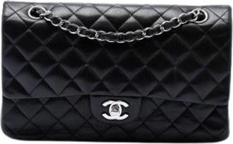 Chanel Pre-owned Vintage Double Flap Shoulder Bag - Dames - Vintage Schoudertas - Zwart - ONE Size - Leer - Vintage