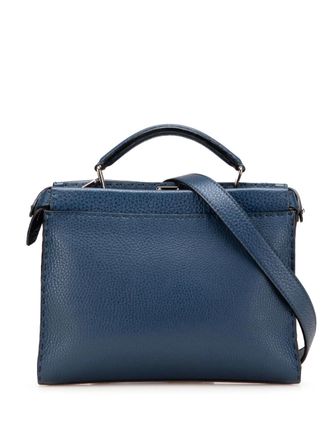 Fendi 2000-2010 Mini Calfskin Romano Selleria Peekaboo Iconic Fit satchel - Blue