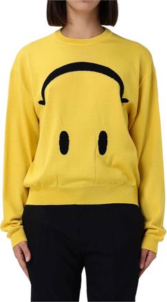Moschino Graphic Face Wool Crew Neck Sweater