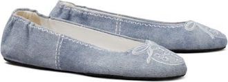 Tory Burch Reva Travel Ballet Flat in Blue Cloud at Nordstrom, Size 8.5