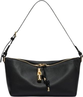 Furla Goccia S Hobo - Dames - Schoudertassen - Zwart - ONE Size - Leer - Tassen