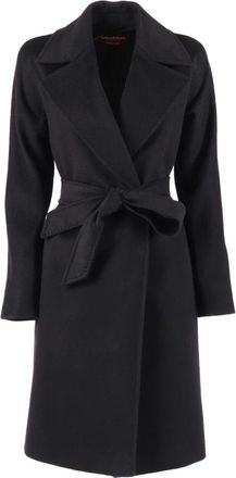 Max Mara Dravenna Jas - Dames - Jas met riem - Zwart - M - Wol - Jassen