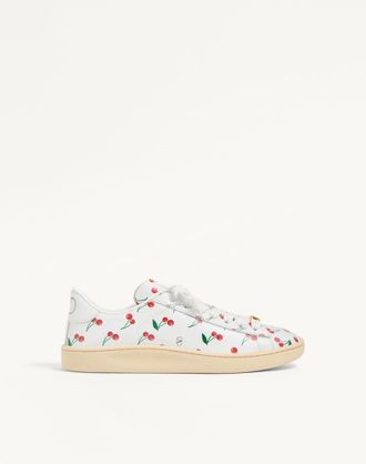 Valentino Garavani Sneaker Royco In Vitello Nappato Cherryfic Donna BIANCO 35.5