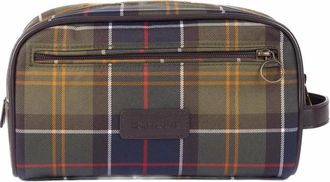 Barbour Tassen, Dames, Groen, ONE Size, Polyester, Klassieke Tartan Toilettas Stijlvol Ontwerp