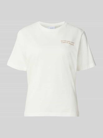 Vila T-Shirt mit Print und Rundhalsausschnitt Modell SYBILLA CHOCO in Weiss, Gr&ouml;&szlig;e XL