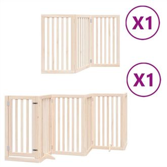 vidaXL Puerta Para Perros Plegable 9 Paneles Madera De &Aacute;lamo 450 Cm Vidaxl