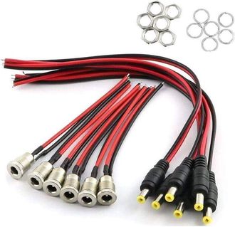 OEM Kit Di Adattatori Cc 5,5 X 2,1 Mm - 6 Connettori Cavi Con Cavo + 6 Connettori Jack Per Audio, Video, Fotocamere E Smartphone