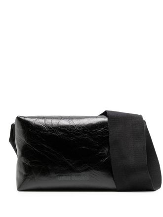 Uma Wang logo-embossed leather shoulder bag - women - Calf Leather - OS - Black