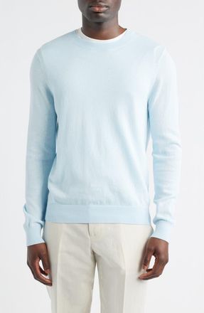 Nordstrom Crewneck Cotton & Cashmere Sweater in Blue Diamond at Nordstrom, Size Xx-Large
