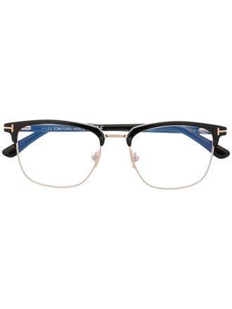 Tom Ford Eyewear browline glasses - unisex - Acetate - 54 - Black
