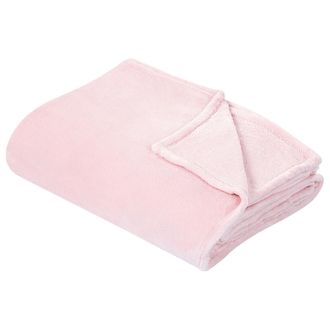 Beliani Manta Rosa 200 X 220 Cm Poli&eacute;ster Colcha Cubrecama Suave Moderno Bayburt