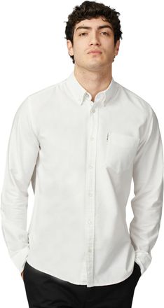 Ben Sherman Mens Signature Oxford Long-Sleeved Shirt (White) - Size X-Large