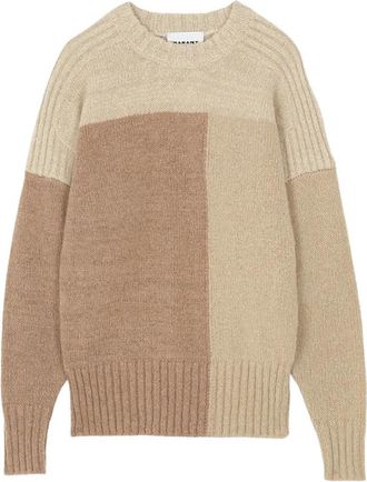 Isabel Marant Davy Pullover - Dames - Ronde hals truien - Beige - M - Wol - Truien & Vesten