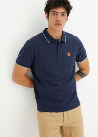 Bonprix Poloshirt BONPRIX Piqu&eacute;-Poloshirt aus reiner Baumwolle, Herren, Gr. 60/62 (XXL), blau (dunkelblau), Obermaterial: 100% Baumwolle, unifarben, regular f