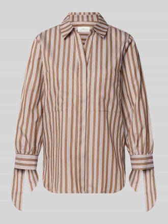 Fynch-Hatton Fynch-Hatton Regular Fit Bluse mit Knotendetails in Hellbraun, Gr&ouml;&szlig;e 34