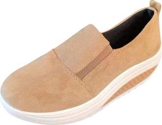 Generic Womens Orthopedic Running Trainers Women Wide Fit Slip on Shoes Outdoor Heel Slope Shoes Womens Mesh Sport Leisure Running Fitness Breathable Womens S