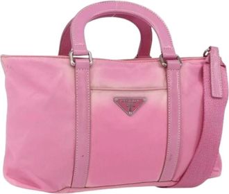 Prada Pre-owned Handbags, female, Pink, Size: ONE SIZE Pre-owned Vintage Nylon Handbag