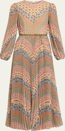 Zimmermann Sunray Long-Sleeve Midi Dress