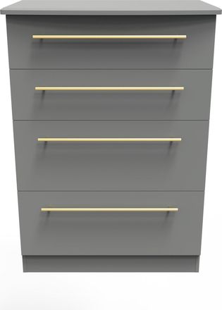 Welcome Furniture Ealing Ready Assembled 4 Drawer Deep Chest in Dusk Grey - Welcome Furniture | TJ Hughes