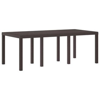 Berkfield Home Garden Table Brown 200x100x73 cm Poly Rattan | Size: 200 x 100 x 73 cm