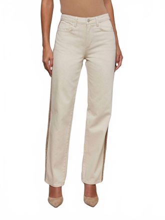L'agence Jones Stovepipe Jean With Side Stripe In Desert Tan/taupe