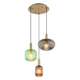 Globo Lighting L&aacute;mpara Colgante - Normy - Lat&oacute;n - Vidrio - &Oslash; 55cm - E27 - Globo
