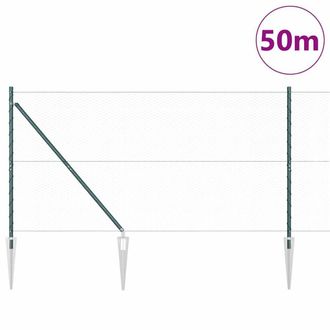Berkfield Home Hexagon Fence Green 1.4x50 m Steel