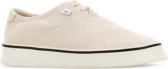 Ami Womens White Canvas Tennis Sneakers Blanccreme