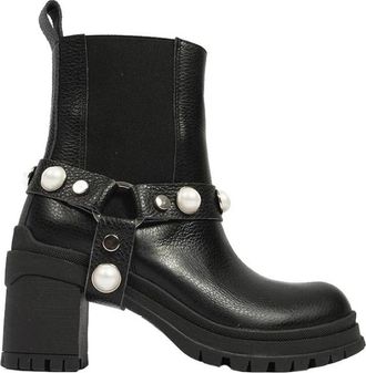 L37 Real Thing Laars met Hak - Dames - Laarzen met Hak - Zwart - 36 EU - Leer - Schoenen