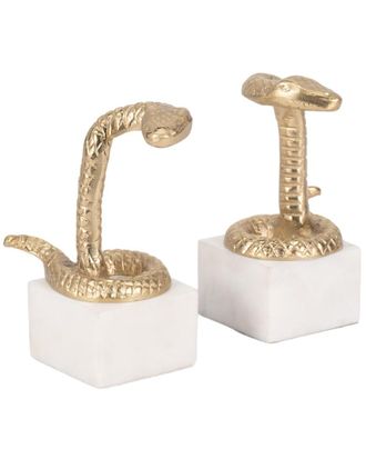 Sagebrook Home Set Of Two 7In Snake Bookends