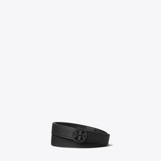 Tory Burch Womens 1 Miller Pebbled Powder-Coated Belt, size XXL