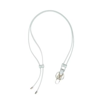 Max Mara Keyrings, female, Blue, Size: ONE SIZE Leather Monogram Strap with Pendant Detail