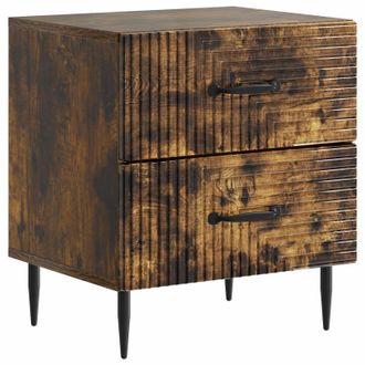 vidaXL Armario De Noche Con Caj&oacute;n Roble Ahumado 43 X 34,5 X 47,5 Cm Vidaxl