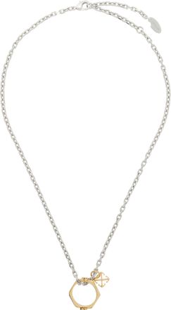 ♦Off-White♦シルバー＆ブラック アロー ネックレス Off-White オフホワイトシルバー アローネックレス アクセサリー
