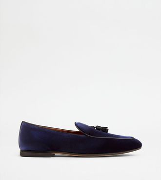 Tod's Loafers with Tassels in Velvet