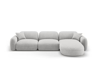 CXL by Christian Lacroix Sof&aacute; esquinero modular derecho 4 plazas de terciopelo gris claro