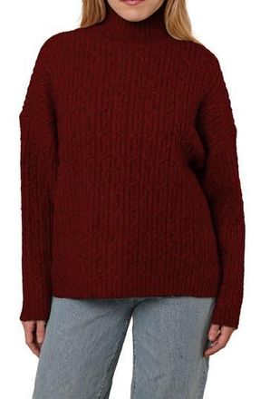 Cyrus Turtleneck Oversize Sweater in Red Mahogany at Nordstrom Rack, Size X-Small