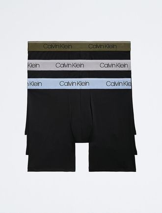 Calvin Klein Mens Micro Stretch 3-Pack Boxer Brief - Blue - XL