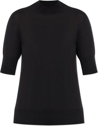 Jil Sander Top met opstaande kraag - Dames - Coltruien - Zwart - XS - Wol - Truien & Vesten