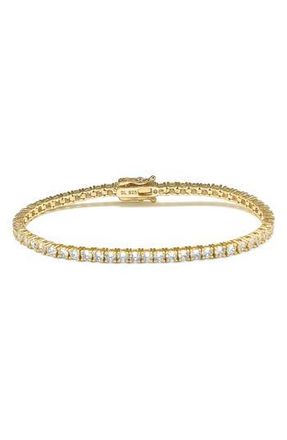 Suzy Levian Yellow Gold Plated Sterling Silver CZ Tennis Bracelet at Nordstrom Rack