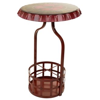 Wanderlust Deco Wanderlust Deco - Mesa Botellero De Metal Roja 42x42x60