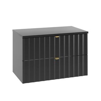 Petits Meubles Mueble bajo lavabo 80cm encimera paneles de melamina y mdf negro