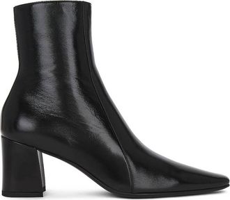 Saint Laurent Rainer Zipped Crinkled Leather Bootie, Brand Size 35 ( US Size 5 )