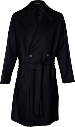 Tagliatore Double-Breasted Coats, male, Black, Size: M Mens coat