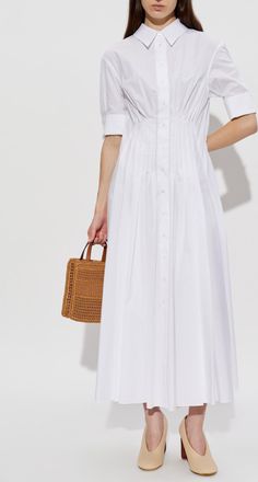 Marni Cotton Dress With Darts, Womens, White