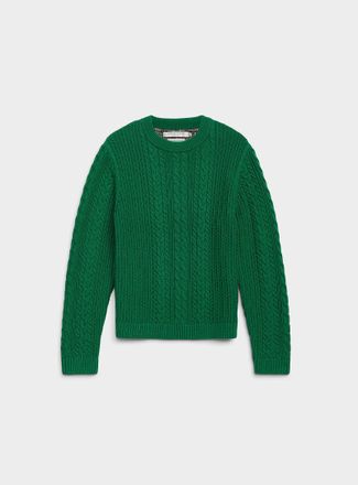 Contemporaine Womens Reprocessed cotton cable-knit sweater