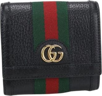 Gucci Pre-owned Vintage Bi-fold Wallet - Dames - Vintage Accessoires - Zwart - ONE Size - Leer - Vintage