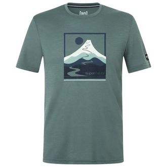 super.natural Trace Hill Tee Merinoshirt f&uuml;r Herren | t&uuml;rkis/oliv