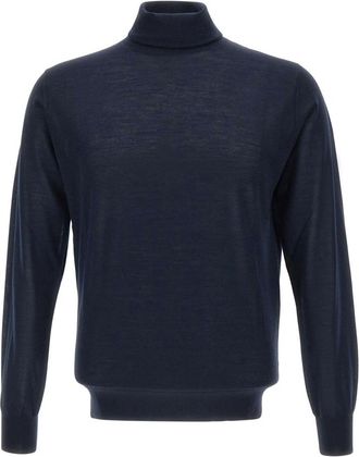 KANGRA Jersey de cuello alto en lana virgen - Knitwear - Hombre - Azul - 3XL