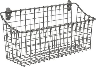 OEM Cesta De Pared, De Alambre De Acero, Estilo R&uacute;stico, Con Asas Integradas, Color Gris Industrial, Para Cocina/ba&ntilde;o